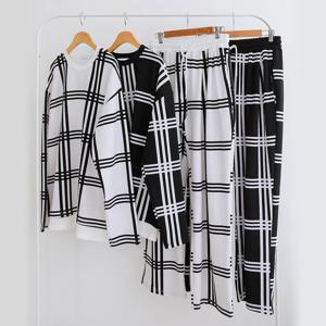 [리빌모아]남자 레이어드 체크 데일리 긴팔 티셔츠 5C5-TSA-Q082