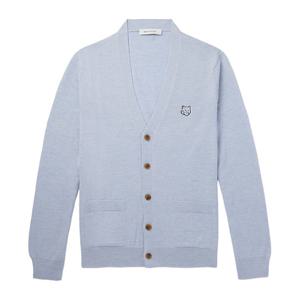 메종키츠네 볼드 폭스헤드 가디건 블루 MM00509KT1036 H410