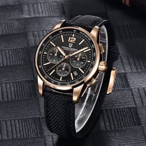 B136WC 세이코무브 고급 크로노 소가죽 남자 손목시계