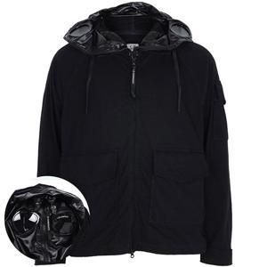 씨피컴퍼니 25SS 블랙 KNJ 익스플로러 고글 후드 자켓 18CMOW223A 110320G 999