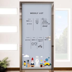 아트박스/꾸밈 cs449-칠판현관문시트지_플레이시티(우주선)