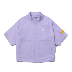 [빈트릴]여성 스텐드 카라 오버핏 반팔 아노락 BA242WT501-LP