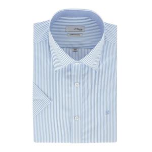 [에스티듀퐁(셔츠)]블루 스트라이프 슬림핏 반소매 셔츠 SE5MM22HS758SBU