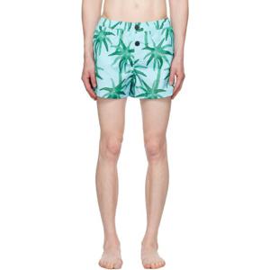 25 FW 쟈크뮈스 남성 블루   그린 라 크루아제르 더 푼티니 스윔 쇼츠 251553M208002