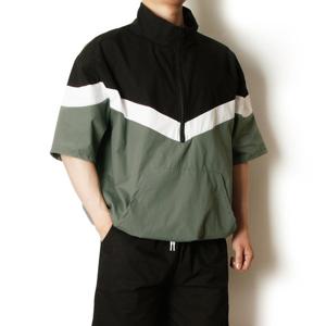 [리빌모아]남자 반집업 아노락 브이배색 반팔 KSM-TSH-SCT032102