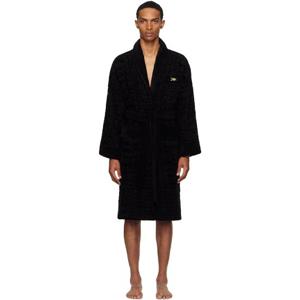 25 FW 베르사체 남성 블랙 아이콘 바스 가운 252404M219000