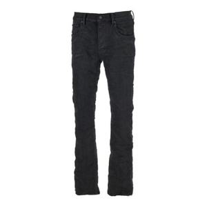 PURPLE BRAND Black Jeans with Flare Leg and Logo Patch on the Rear in Denim Man P004BLRE823