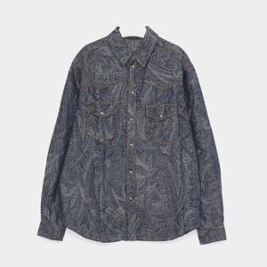 에트로 페이즐리 프린트 데님 남성 셔츠 MRNE000199TTE15S9091