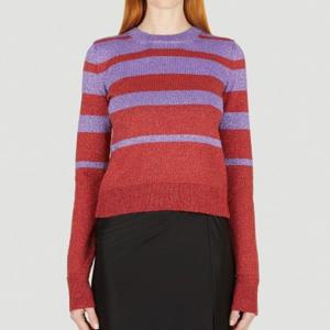 25 FW 파코 라반 메탈릭 니트 스트라이프 크롭 스웨터 23SMPU174ML0212 M508