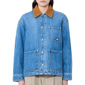 25 FW 보테가 베네타 스웨이드 카라 빈티지 인디고 데님 자켓 813510 V42W0 4715