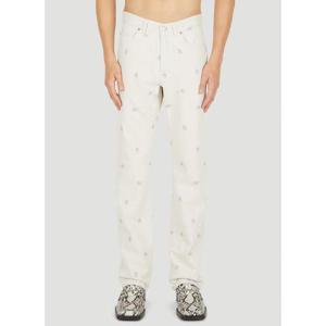 25 FW 마틴 로즈 Floral 플롤라 올오버 프린트 데님 진 화이트 MRAW22 229