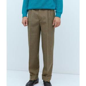 25 FW 구찌 체크 울 턴업 커프 레그 테일러드 팬츠 브라운 742768 Z8BJ4 2229