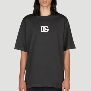 25 FW 돌체 앤 가바나 DG 로고 프론트 디스트레스트 코튼 티셔츠 G8PN9T G7JJ8 N0000