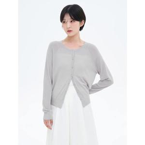 (32575ALY22) [에잇세컨즈] 베이직 라운드 넥 냉감 카디건  라이트 그레이