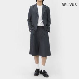 빌리버스 남성 크롭 블레이저 싱글 자켓 뒷밴딩 버뮤다 팬츠 반바지 셋업 BIT228