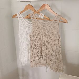 [다잇템]여성 술장식 크로셰 스웨터 히피 베스트