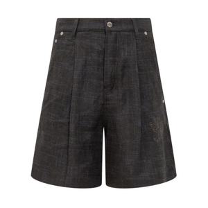 오프화이트 숏팬츠 OMCB096S24FAB001 4710 SALONE BLACK