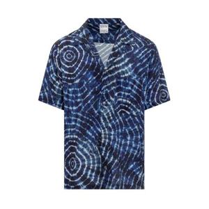 마르셀로 불론 반팔 셔츠 CMGG001S24FAB001 4501 BLUE WHITE