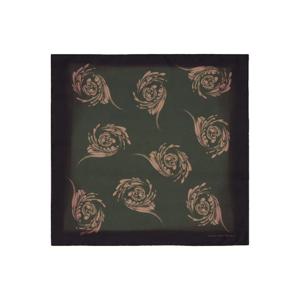 25 FW 드리스반노튼 남성 블랙   그린 실크 포켓 스퀘어 251358M150004