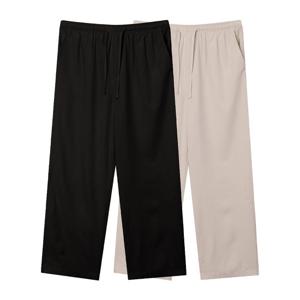 남자 여름 베이직 와이드 스판 밴딩 팬츠 OZ-PTS-Q003-블랙