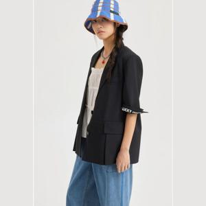 [럭키슈에뜨]폴리 반소매 싱글 자켓 LQJAM25600BKX