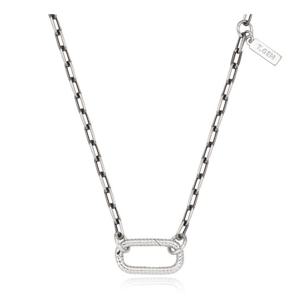 [티르리르]글로리 링크 화이트 실버 체인 목걸이 TNSSVB14113M