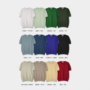 남자 여름 카인드 린넨 면 반팔 니트티 SG-KNH-Q012-소라