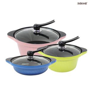 키친아트 Y시리즈 주물냄비 세라믹코팅 냄비세트 3종F(양24+전24+곰28)