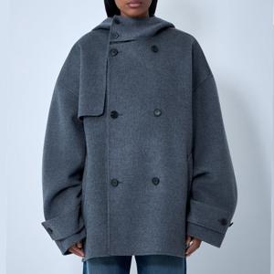 25 FW JW 제이더블유 앤더슨 더블 브레스트 오버사이즈 피 코트 그레이 CO0343 PG1559 972