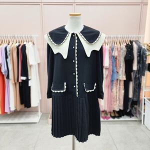 [샤틴]이중카라 소매8부 플리츠원피스S233C601A_JK