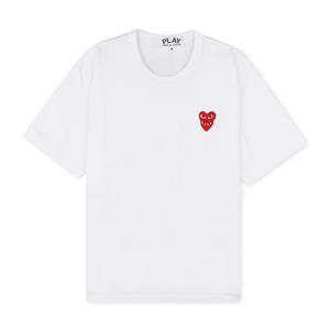 [꼬르소밀라노]꼼데가르송 남성 더블하트 화이트 반팔티 AZ T288 051 2