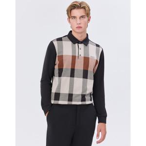 닥스 골프 남성 24FW 스테디셀러체크 스트레치 긴팔 폴로티셔츠 (BLACK) WGTS4D102BK