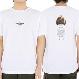 디몬트 24 S/S 스톤 남성 아카이브 자수 로고 반팔(화이트) 80152NS91 V0001