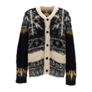 사카이 멀티컬러 패턴 퍼지 가디건 2403514M 001