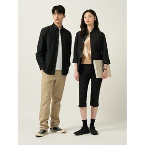 [빈폴멘] 남녀공용 플레인 솔리드 셔츠 - 블랙 (BC5864C155)