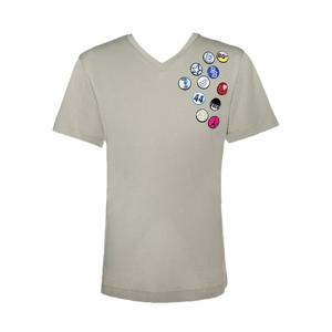 14주년 뱃지 브이넥 티셔츠 카키 HP64215T D4229 680