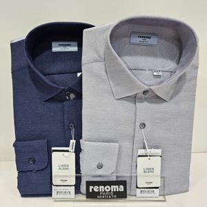 [레노마셔츠]린넨혼방 네트 서커 슬림핏 RMLSLP153A_DG