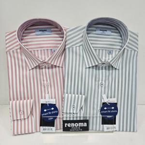 [레노마셔츠]런던스트라이프 스트레치 슬림핏 RNSSL1133_DG