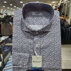 [레노마셔츠]린넨 혼방 리프 프린트 일반핏 RMLSG1052_DG