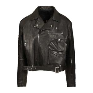 릭오웬스 블랙 지퍼 포켓 벨트 스냅 가죽 재킷 RU02E1770LNV 09