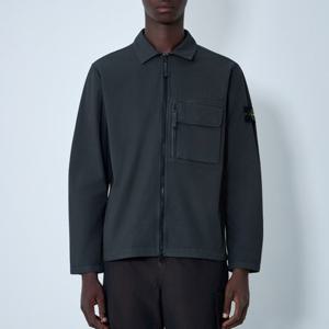25 FW 스톤 아일랜드 콤파스 와펜 슬리브 집업 셔츠 다크 그레이 1200004 S0179 V0062