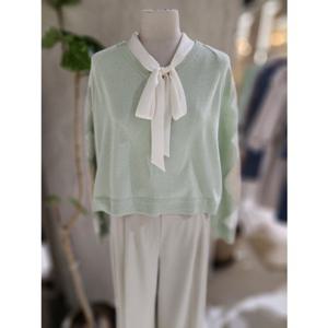 [ZOOC] 리본 타이 아가일 패턴 니트 (Z251KSK019)