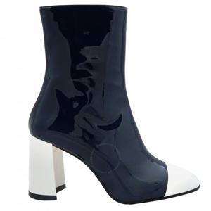 카렐 도나 파테 레더 앵클 부츠 332167-VERNIS BLEU MARINE/BLANC