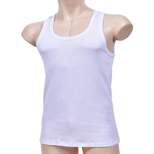 [옷자락]남자 신축성 흰색 세로 검정 순면 골지 나시