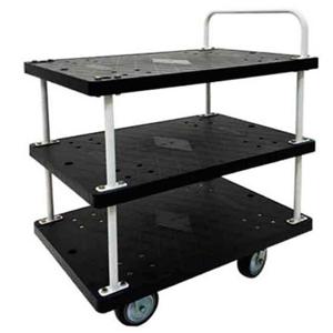 중형 3단대차 스틸파이프 검정 핸드카트 기본바퀴 산업용