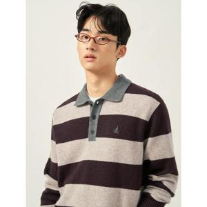 [빈폴멘] 럭비 칼라넥 니트  브라운 (BC5951C36D)