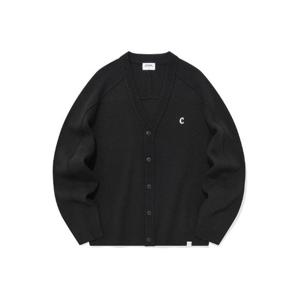 M 커버낫자켓 CQK CO2303KT01-BK 어센틱 C 로고 가디건 블랙