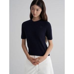 (325851LY3R) [에잇세컨즈] 케이블 반소매 풀오버  네이비