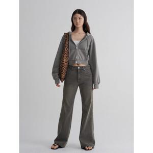 (165821AP4H) [에잇세컨즈] 사선 절개 부츠컷 데님  카키