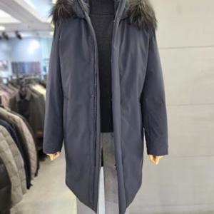 [바쏘]남성 겨울 네이비 후드 폭스FUR 구스다운 WSAFY4UB68A